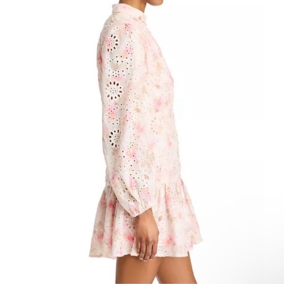 NWT! Bardot Hendry Long-Sleeve Floral Lace Mini Dress - Multiple 🪐 - Picture 5 of 13